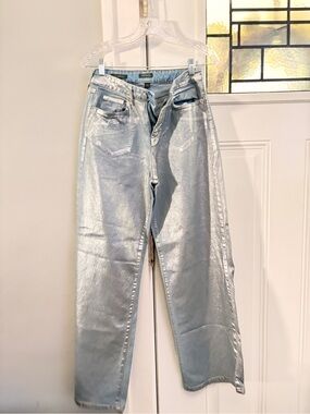 wild fable Silver Straight-Leg Jeans